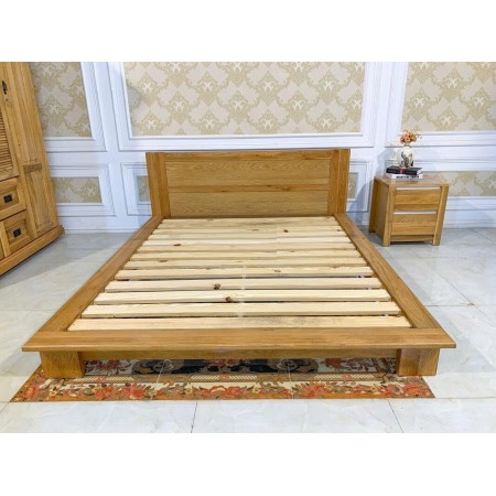 Nhật 01 - 1m8 : Giường Ngủ Gỗ Sồi - Kiểu Nhật + Dạng Bệt